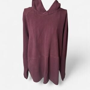 Lululemon At Ease Hoodie Deep Artifact Burgundy Textured Knit Pullover Size XXL